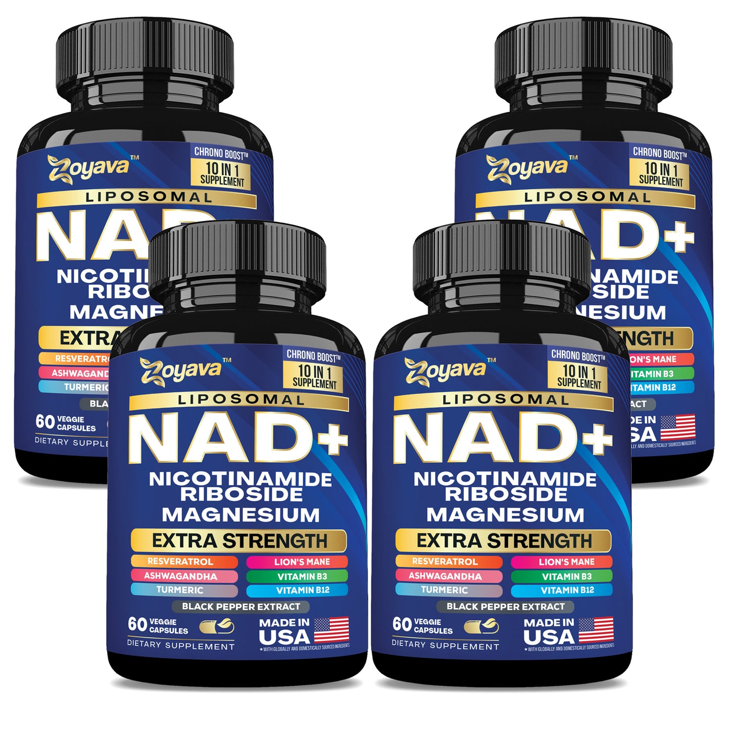 10-in-1 NAD+ Anti-Aging & Wellness Capsules – Skin, Immunity, Longevity & More