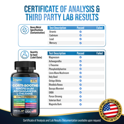 Ultimate Corti-Soothe Balance: Stress Relief, Calm, and Cognitive Boost - 60 Caps