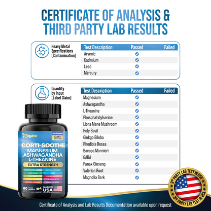 Ultimate Corti-Soothe Balance: Stress Relief, Calm, and Cognitive Boost - 60 Caps