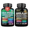 Vitality Boost Duo: Sea Moss 16-in-1 Magic Moss 180 Caps & Shilajit Power ShilaStrength Blend - Energize Your Life!