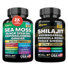 Vitality Boost Duo: Sea Moss 16-in-1 Magic Moss 120 Caps & Shilajit Power ShilaStrength Blend 60 Caps- Energize Your Life!