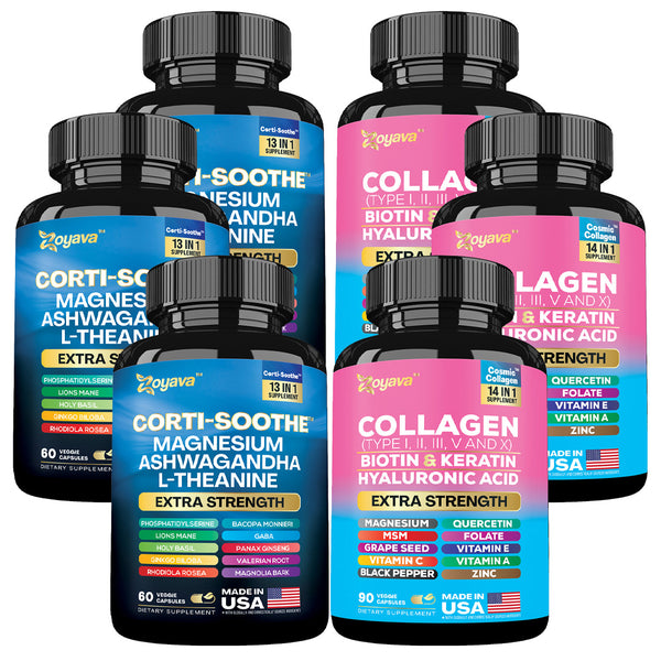 Shining Serenity Set - Corti-Soothe & Cosmic Collagen Bundle: Wellness & Beauty Supplements