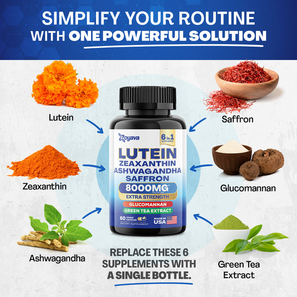 Ultimate Bundle: SightShield Lutein and Zeaxanthin Supplements 8000 MG and Saffron ZestyZen Blend - 4,000MG