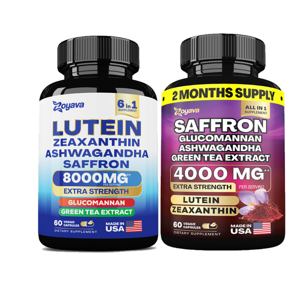 Ultimate Bundle: SightShield Lutein and Zeaxanthin Supplements 8000 MG and Saffron ZestyZen Blend - 4,000MG