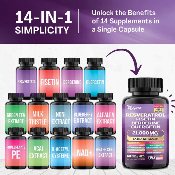 Radiant Revival Bundle: Cosmic Collagen Beauty Complex 64,000MCG & Revitalize Resveratrol 21,000MG