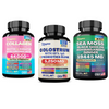 Radiant Beauty Trio- Bovine Colostrum Supplement 5250 MG, Sea Moss 16-in-1 Magic Moss Super Blend - 19,445MG, and Cosmic Collagen Beauty Complex - 64,000MCG