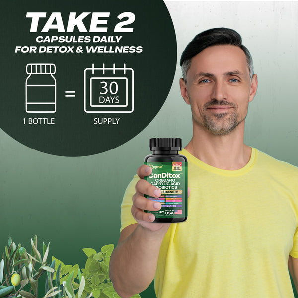 Candida Cleanse Balance: Gut Health, Immunity, Stress Support & Anti-Aging – 60 Vegan Capsules