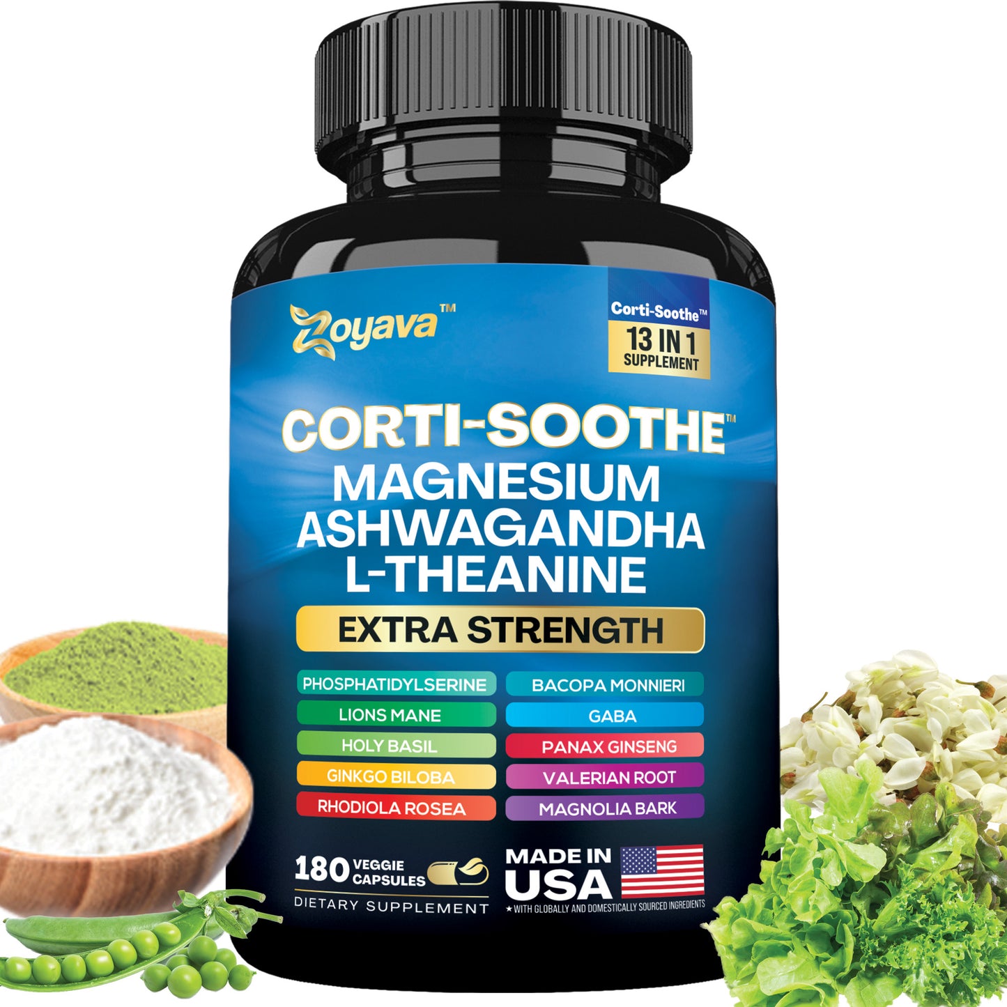 Ultimate Corti-Soothe Balance: Stress Relief, Calm, and Cognitive Boost - 60 Caps