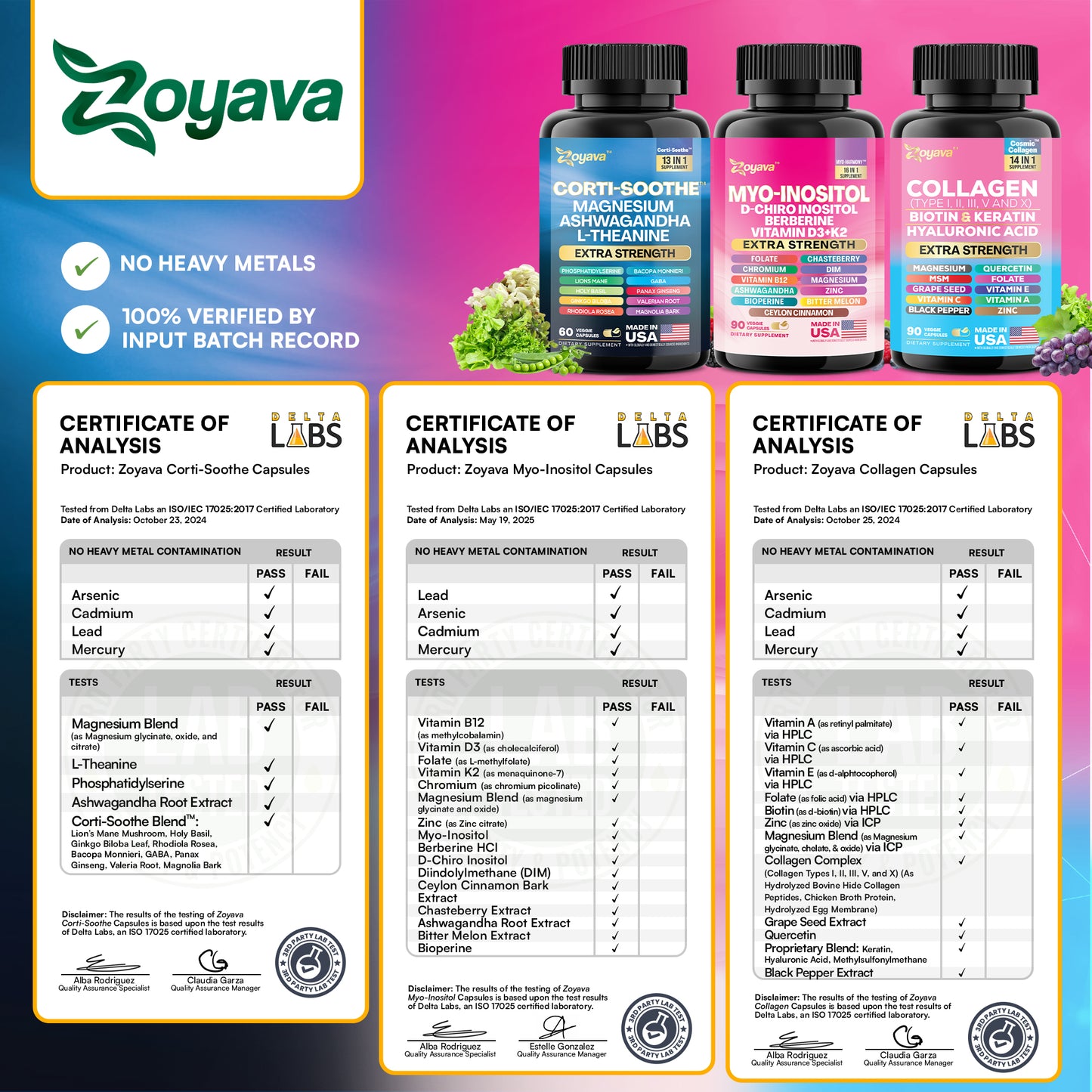 She Shines Set - Zoyava Ultimate Women's All-in-One Supplement with Corti-Soothe, Myo-Inositol, Collagen & Extra Strength Ingredients