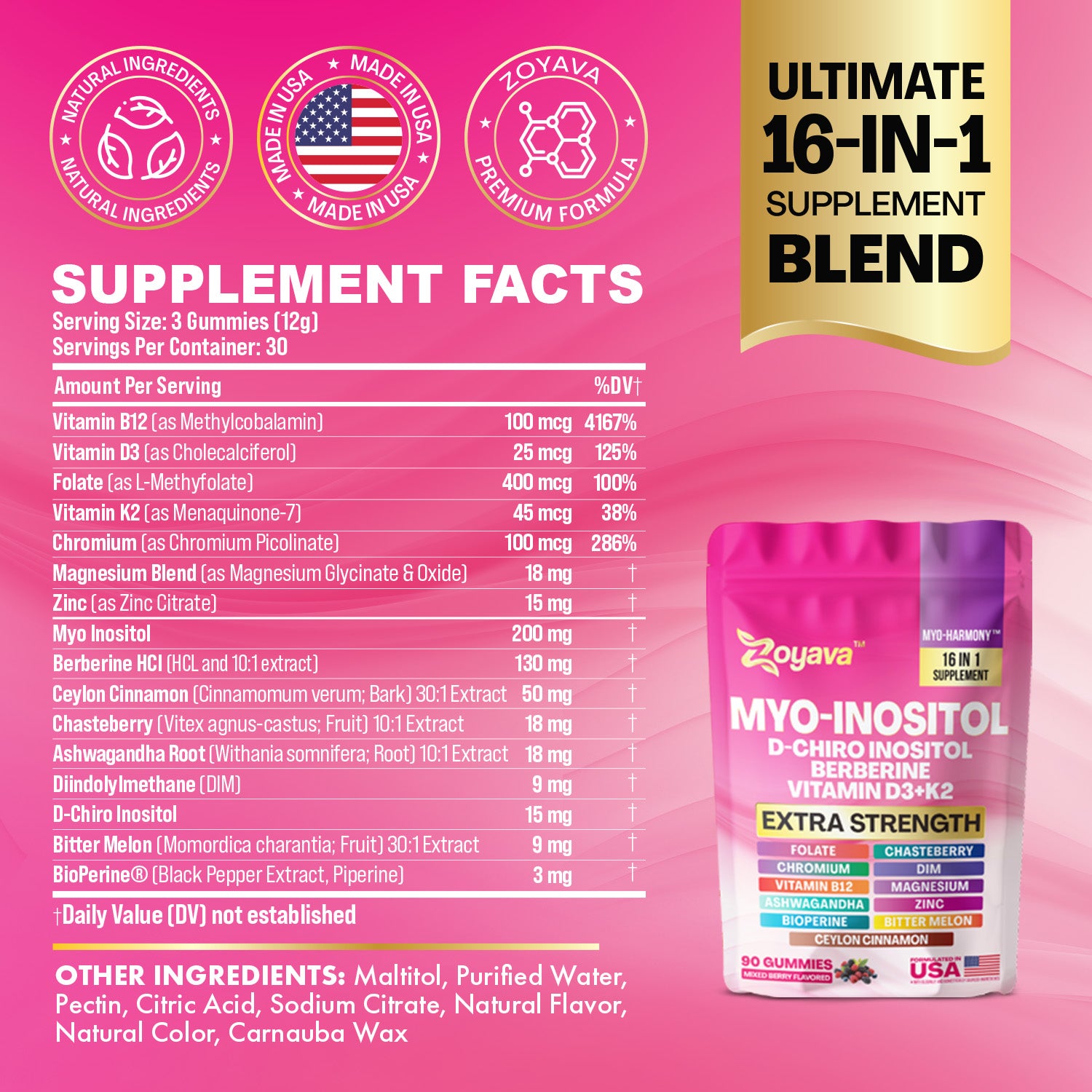Myo-Harmony 16-in-1 Complete Support Formula – 90 Gummies – Zoyava