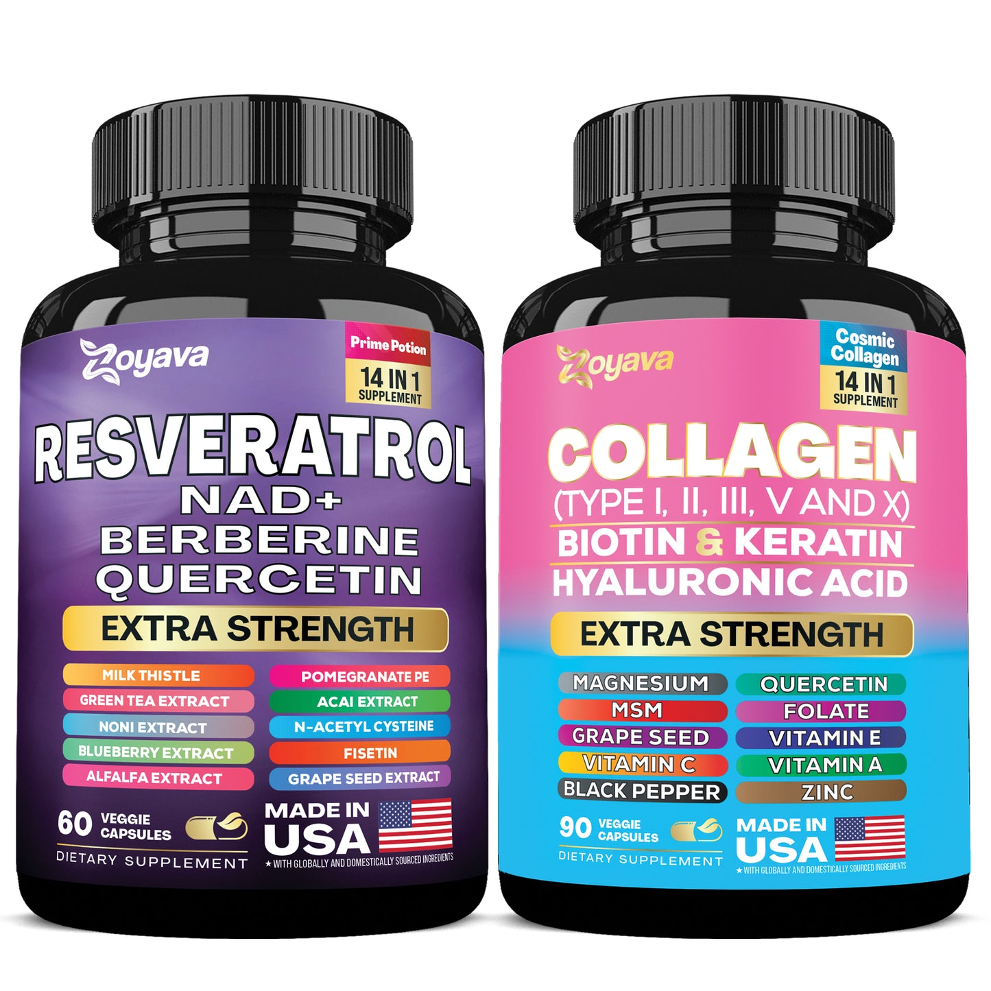 Radiant Revival Bundle: Cosmic Collagen Beauty Complex & Revitalize Resveratrol