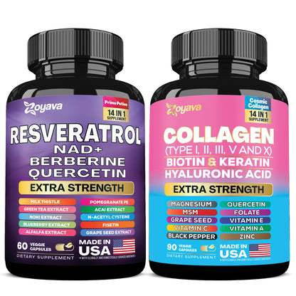 Radiant Revival Bundle: Cosmic Collagen Beauty Complex & Revitalize Resveratrol