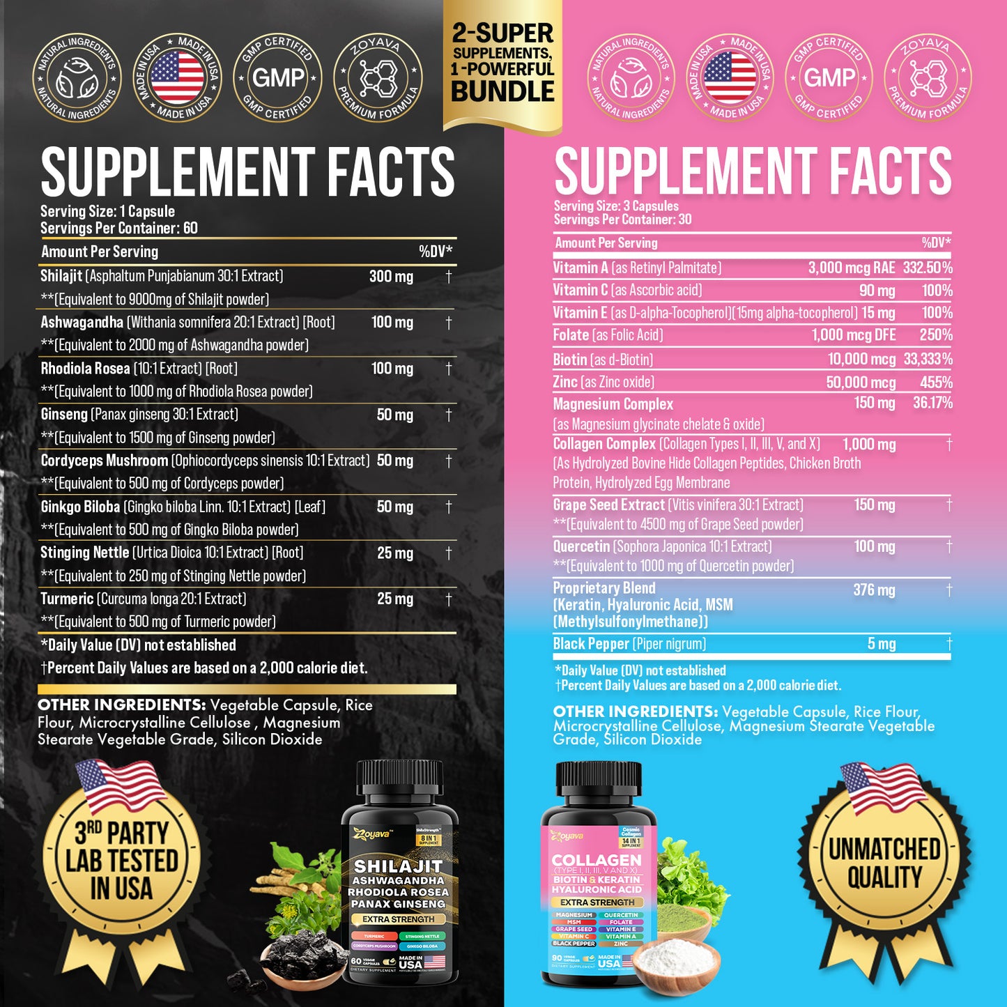 Empower Beauty & Vitality: Shilajit ShilaStrength Blend & Cosmic Collagen Fusion