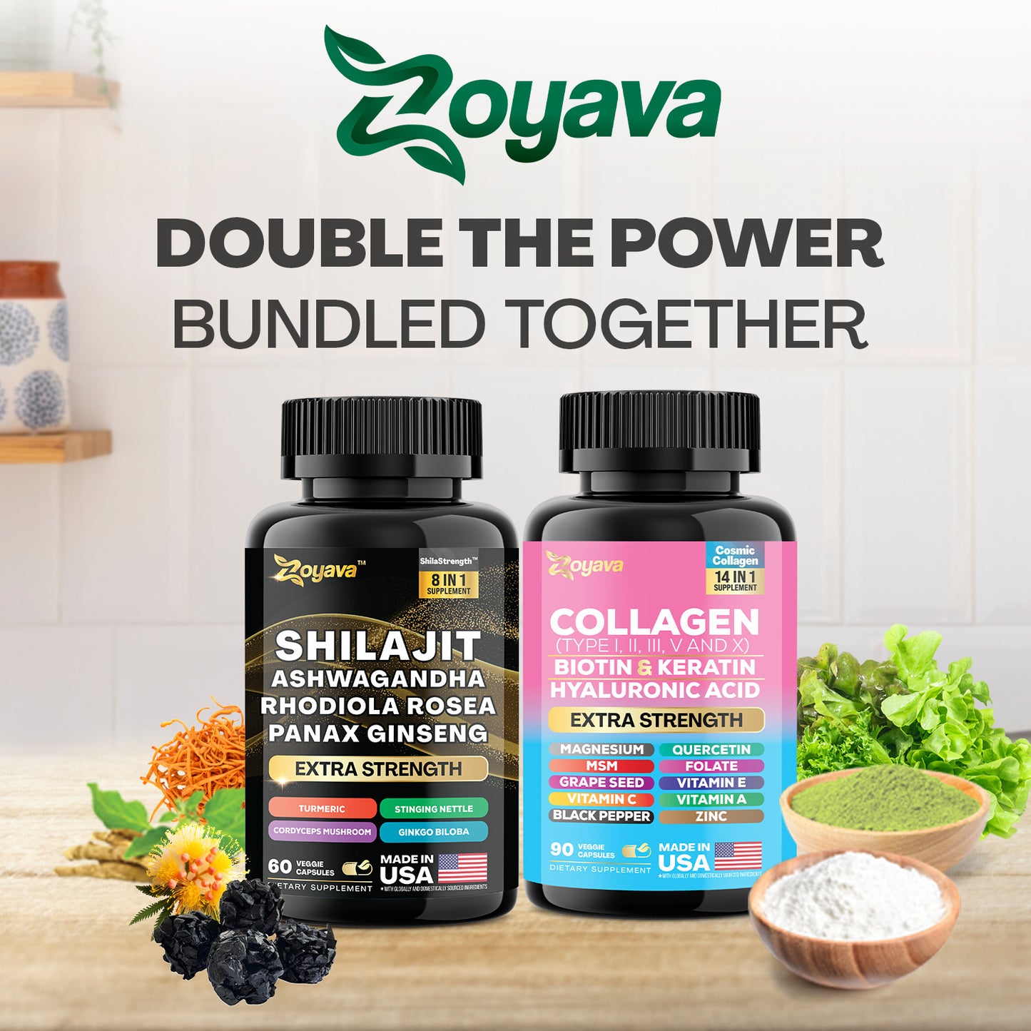 Empower Beauty & Vitality: Shilajit ShilaStrength Blend & Cosmic Collagen Fusion