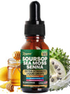 Zoyava Soursop Flavored Drops - All-in-One Supplement of SourPure Blend with Sea Moss, Senna Leaf Extract, and 6+ Extra Strength Ingredients - Made in USA - 60mL