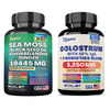 Vitality Fusion Duo: Highly Potent Bovine Colostrum Capsules 5250MG & Sea Moss 16-in-1 Magic Moss Super Blend Capsules 19,445MG