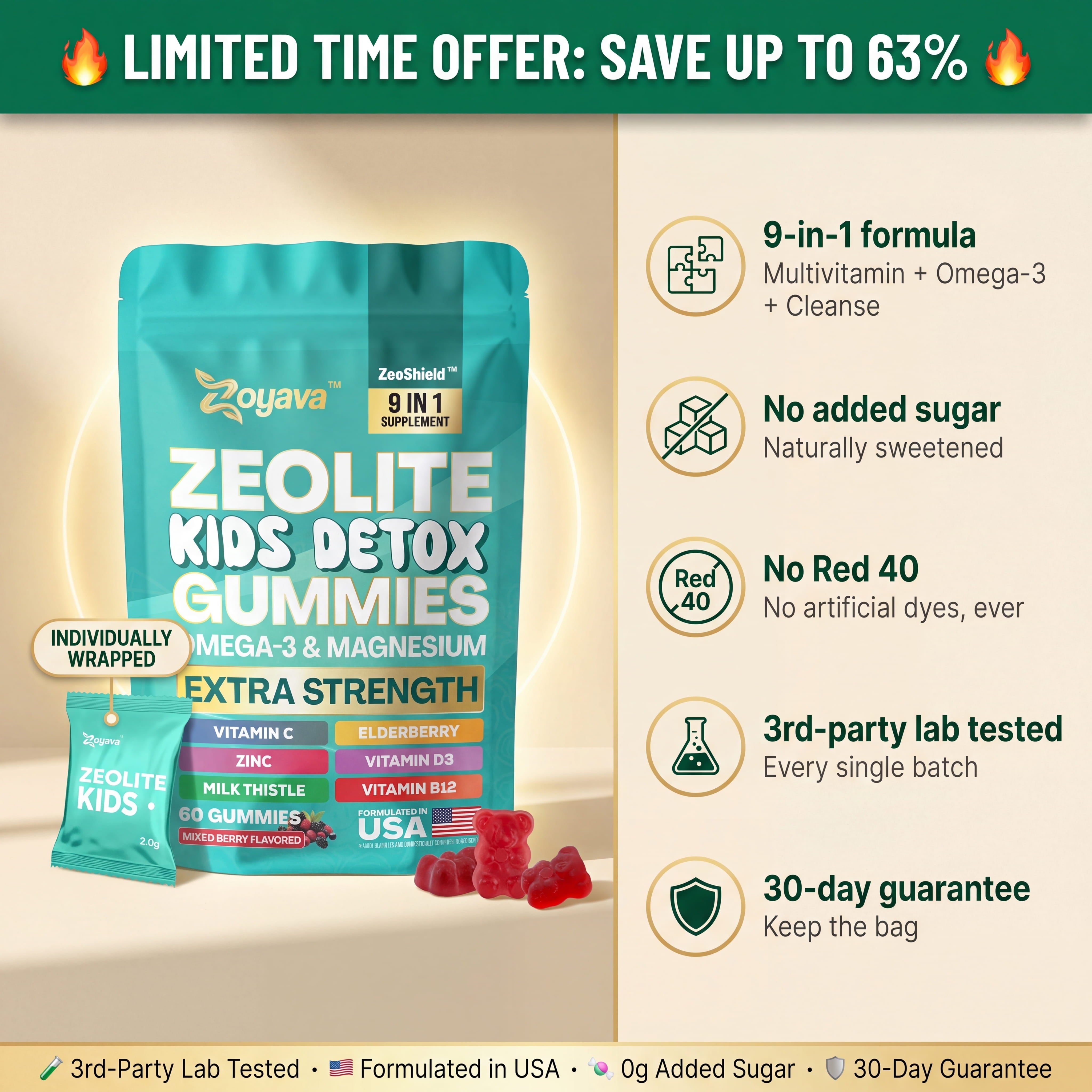 Zoyava ZeoShield™ Kids 9-in-1 Daily Gummy